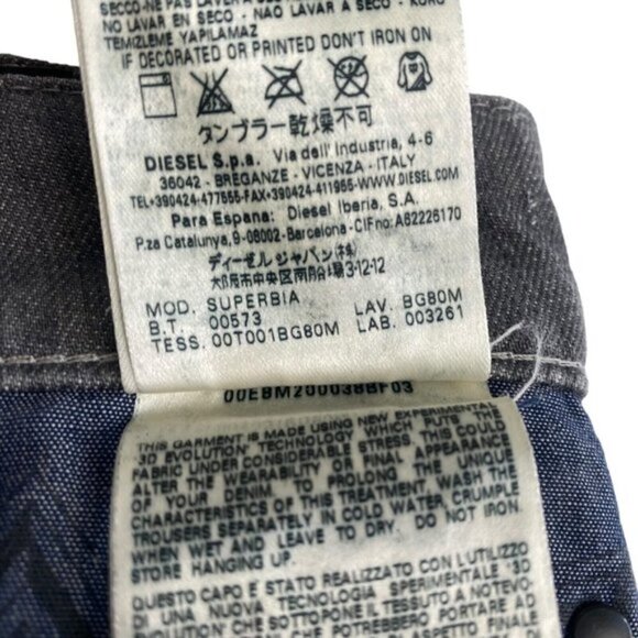 DIESEL Black Gold Superbia Wash BG80M Grey Slim Tapered Denim Jeans US 30 - Picture 14 of 16